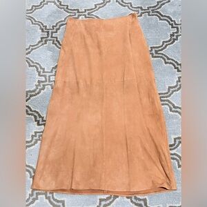 Vintage Harold's Classic Brown Goat Suede A-Line Skirt